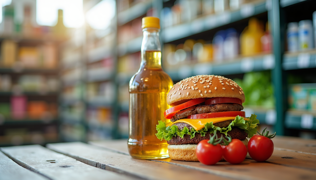 O imagine vibrantă cu un coș de cumpărături plin de produse aflate la promoție Lidl, simbolizând economiile inteligente.