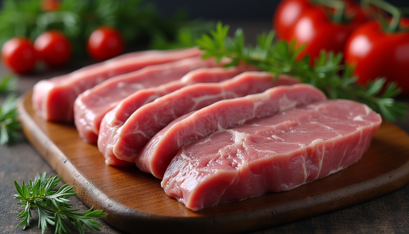 O selecție variată de carne de porc proaspătă, reprezentând cea mai bună ofertă.